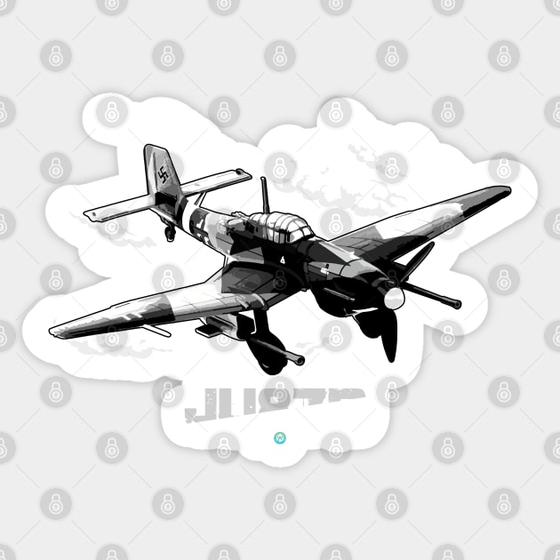 Luftwaffe JU87D Stuka Pilot Gift Battle of Britain German WW2 Sticker by woormle